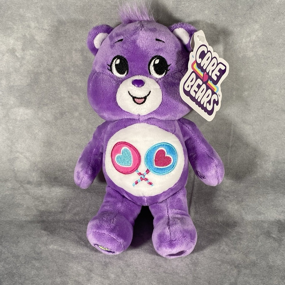 Care Bears Share Bear Stuffed Animal Plush 9" Purple‎ NEW